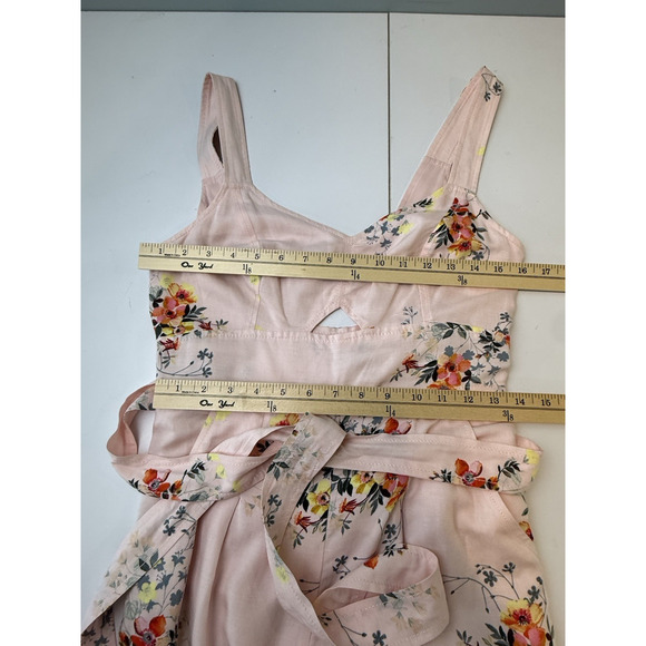 Anthropologie Akemi Kin Adia Jumpsuit Sz 6 Wide Leg Pink Floral Cottagecore - Picture 8 of 12